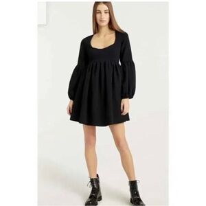 Cinq a Sept Black Long Balloon Sleeve Mini Dress